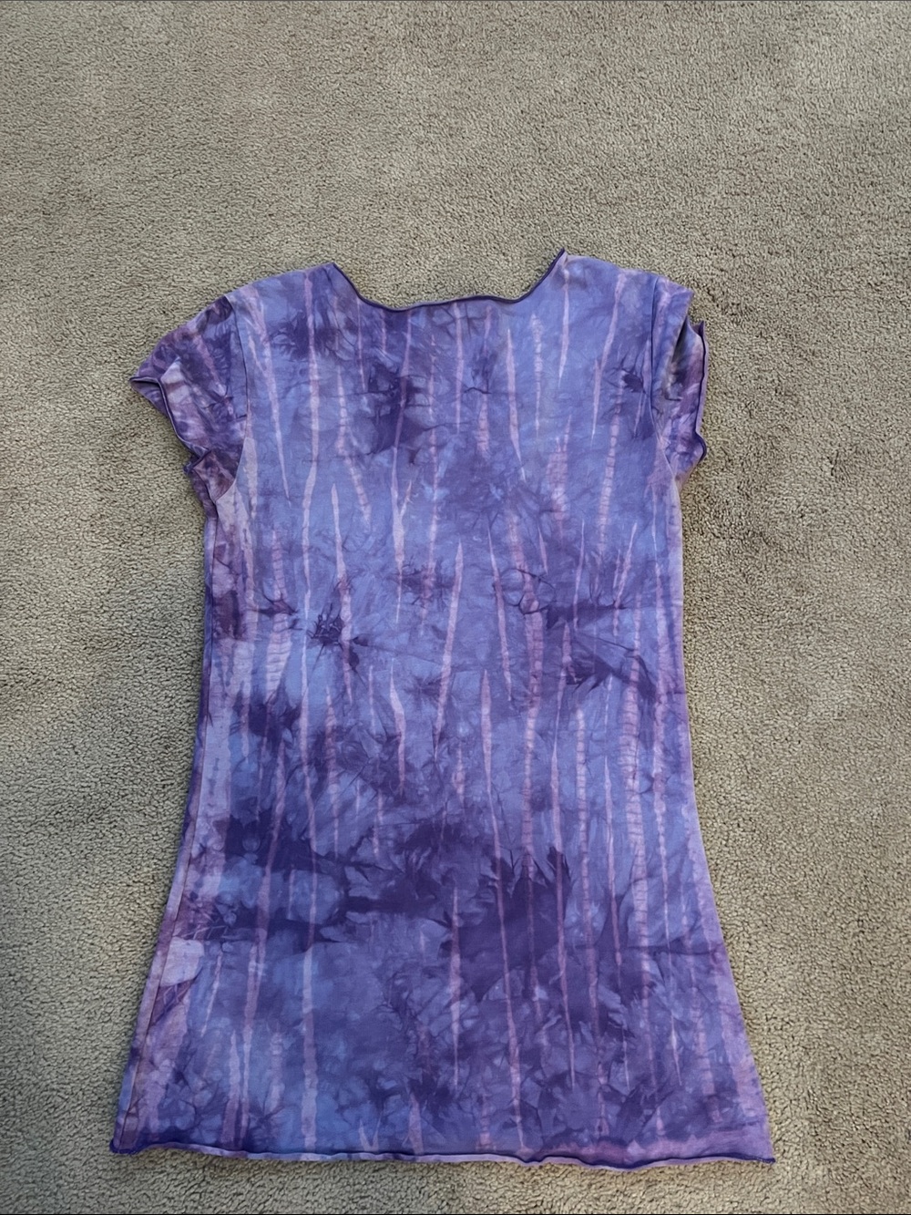 Earth Yoga Organic Cotton/Bamboo Purple Tie-Dye Scoop Neck Top-size Medium, EUC - Picture 6 of 7